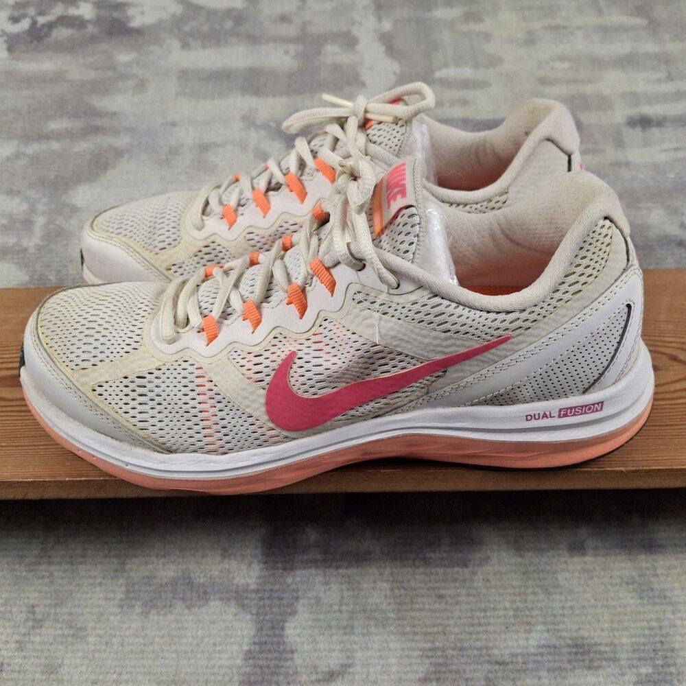 Nike Dual Fusion Run 3 White Hyper Pink Wolf Grey 653594-100 Women's Size